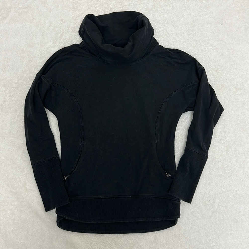 Lululemon Black Pullover Cowl Neck sweatshirt. Size 2 or 4. Great condition